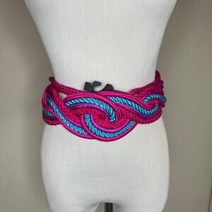 Pink Aqua Purple Rope 90s Belt Size 3X NWOT